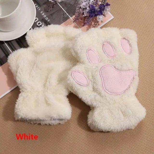 Cute Women Winter 1Pair Warm Fingerless Lovely Gloves Fluffy Colorful Comfortable Gloves For Autumn