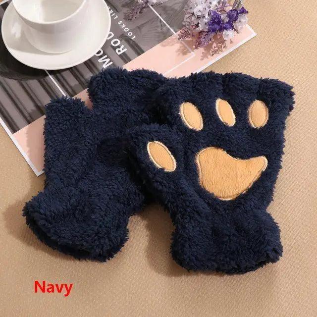 Cute Women Winter 1Pair Warm Fingerless Lovely Gloves Fluffy Colorful Comfortable Gloves For Autumn