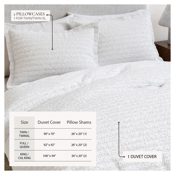 100% Cotton Honeycomb Waffle Duvet Set - Mattea Collection