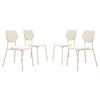 Zeal Dining Chair (Set of 4) Light Gray & Beige