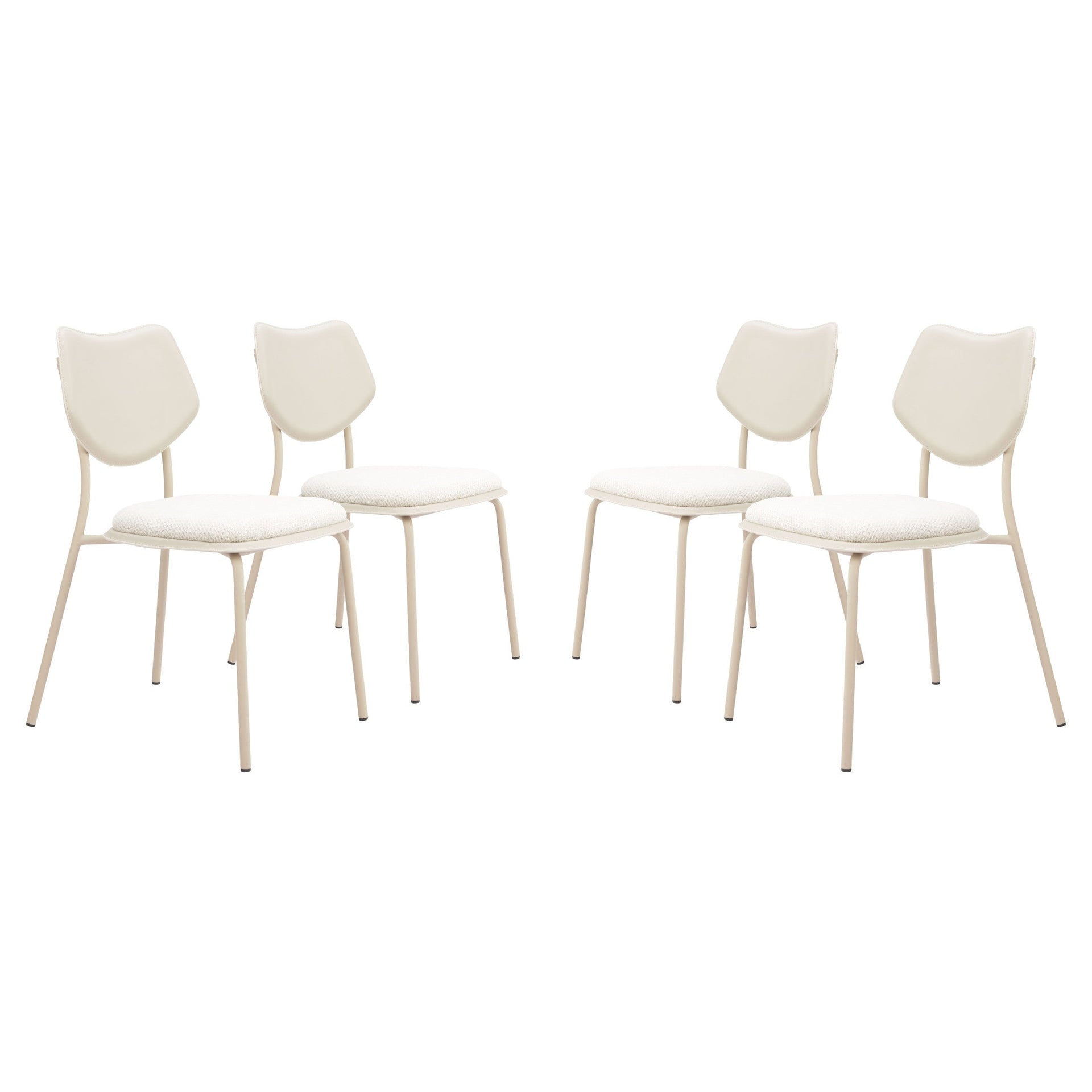 Zeal Dining Chair (Set of 4) Light Gray & Beige