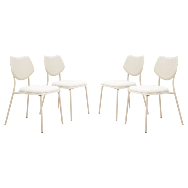 Zeal Dining Chair (Set of 4) Light Gray & Beige