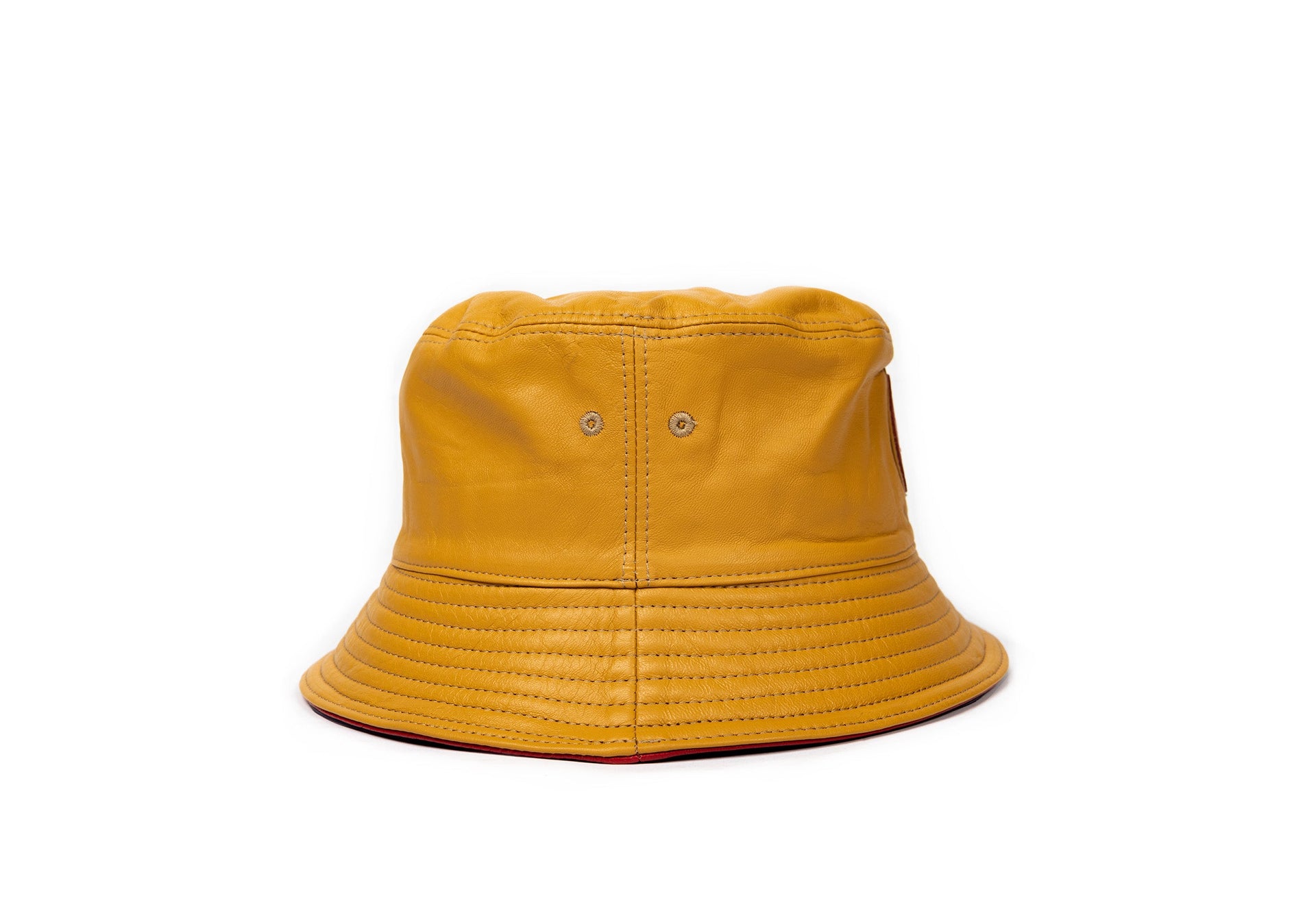 Leather Bucket Hat (Canary Yellow)