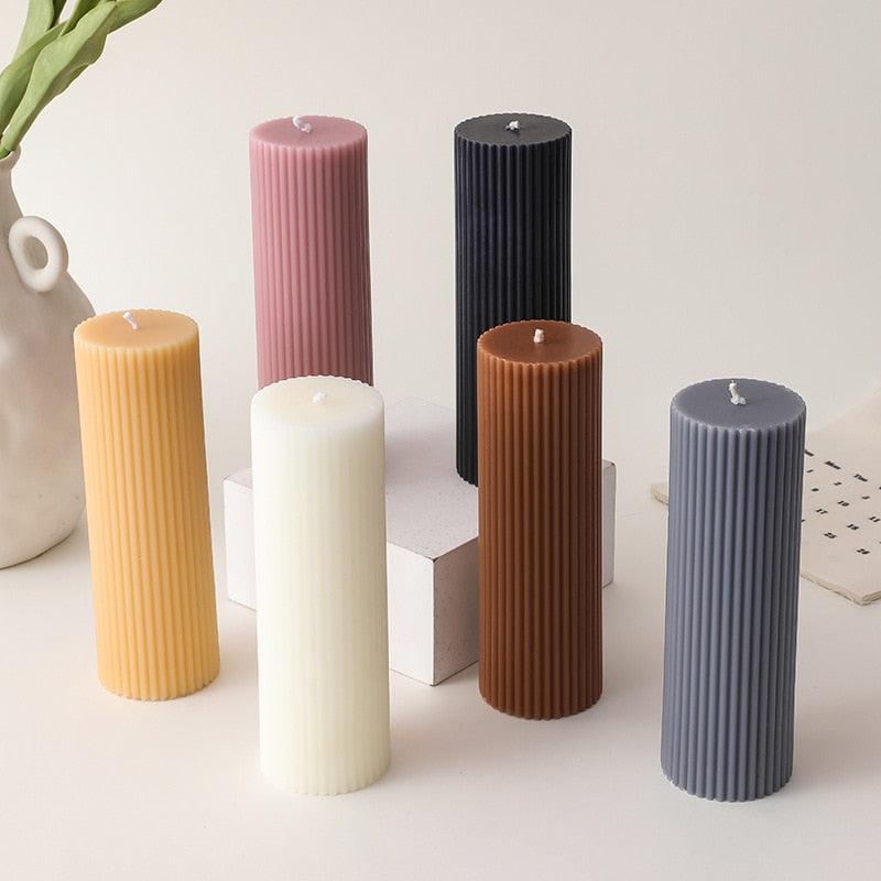 Cylinder DIY Soy Candle Home Decoration Handmade Scented Candles Aromatherapy Romantic Dinner Pillar Candles Clean Burning Dinner Candles for Wedding Home Décor Party Restaurant Spa Candles