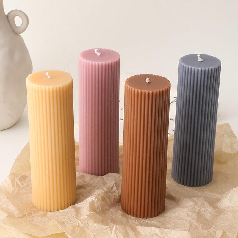 Cylinder DIY Soy Candle Home Decoration Handmade Scented Candles Aromatherapy Romantic Dinner Pillar Candles Clean Burning Dinner Candles for Wedding Home Décor Party Restaurant Spa Candles