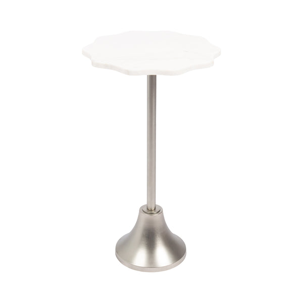 Sanzo Scalloped Marble and Metal Table