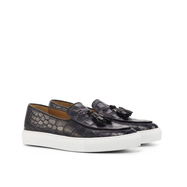 Mauri - Crocodile embossed leather Belgian Loafer Sneakers