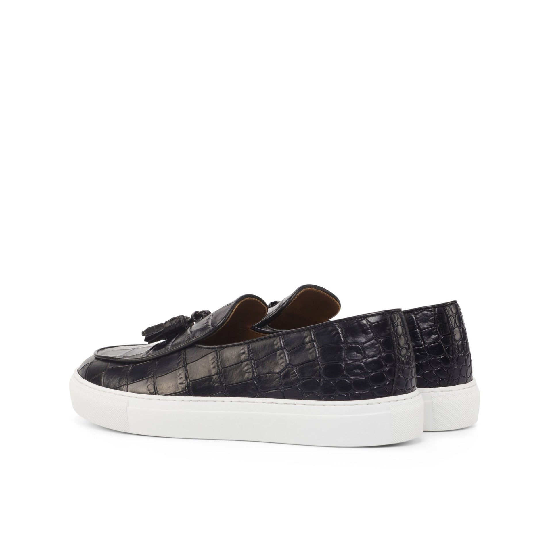 Mauri - Crocodile embossed leather Belgian Loafer Sneakers