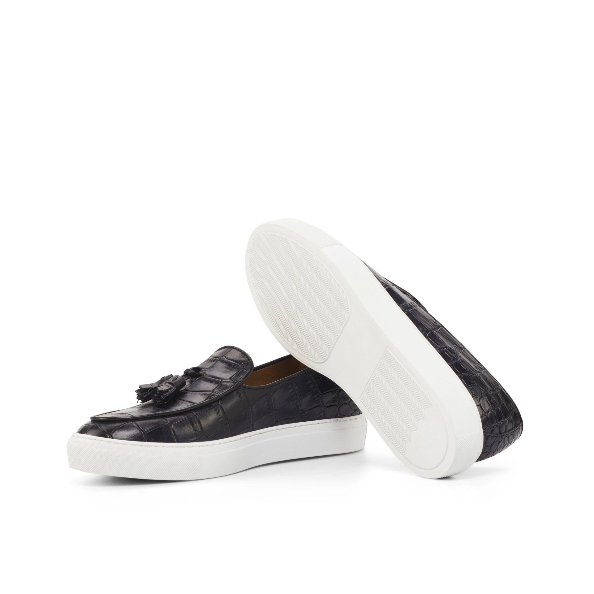 Mauri - Crocodile embossed leather Belgian Loafer Sneakers