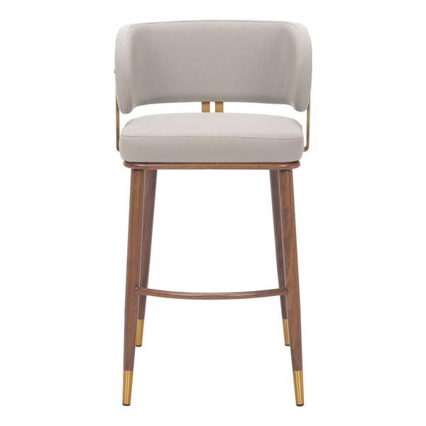 Brew Barstool Beige & Walnut