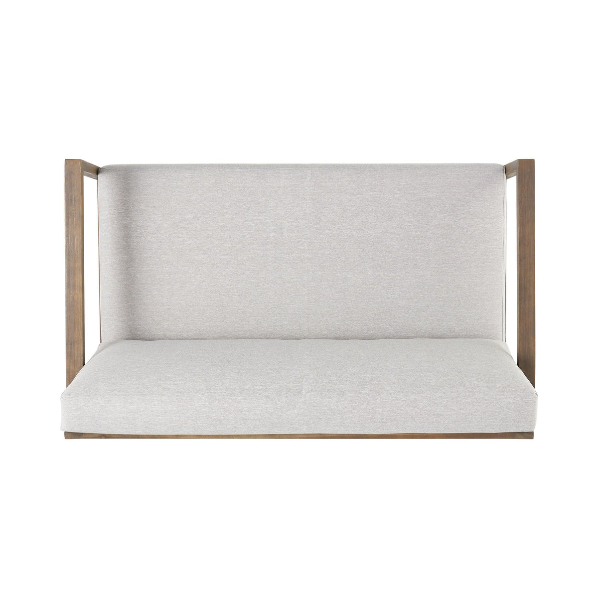 Grey Acacia Wood Outdoor Loveseat and a Table