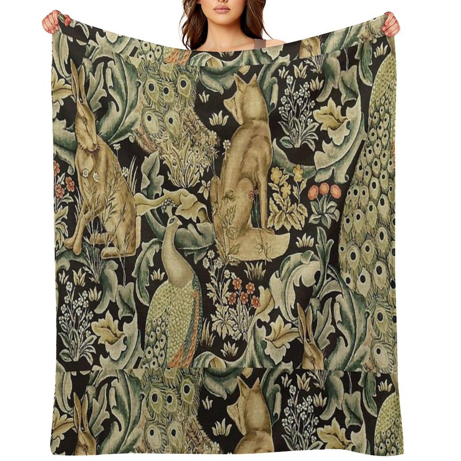 William Morris Forest Fabric Throw Blanket