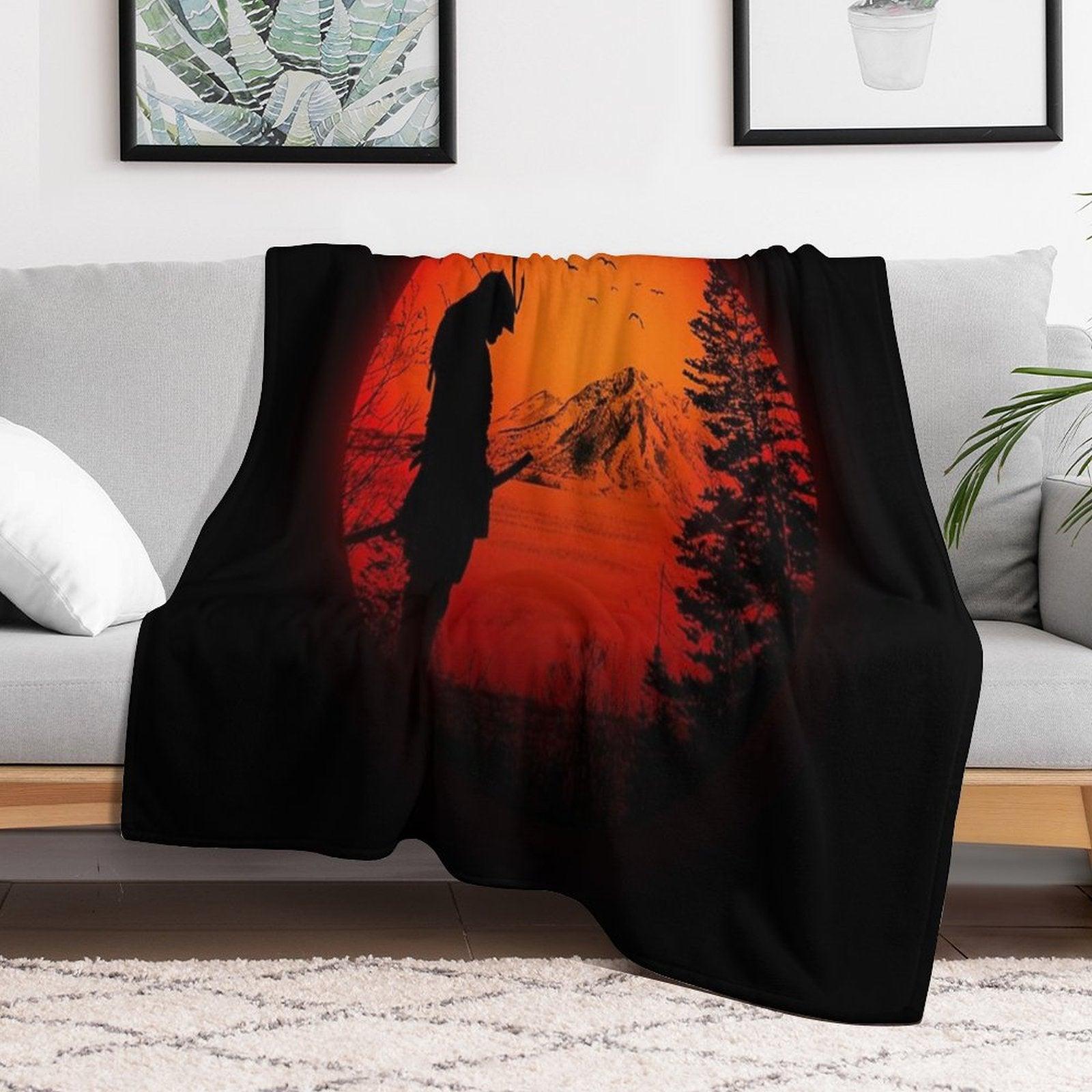 My Love Japan  Samurai Warrior  Ninja  Katana Throw Blanket