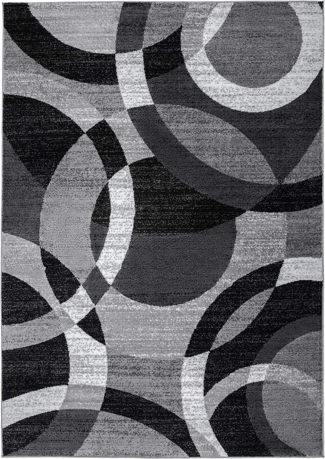 Contemporary Abstract Circles Perfect for High Traffic Areas of Your Living Room,Bedroom,Home Office,Kitchen Area Rug 6'6