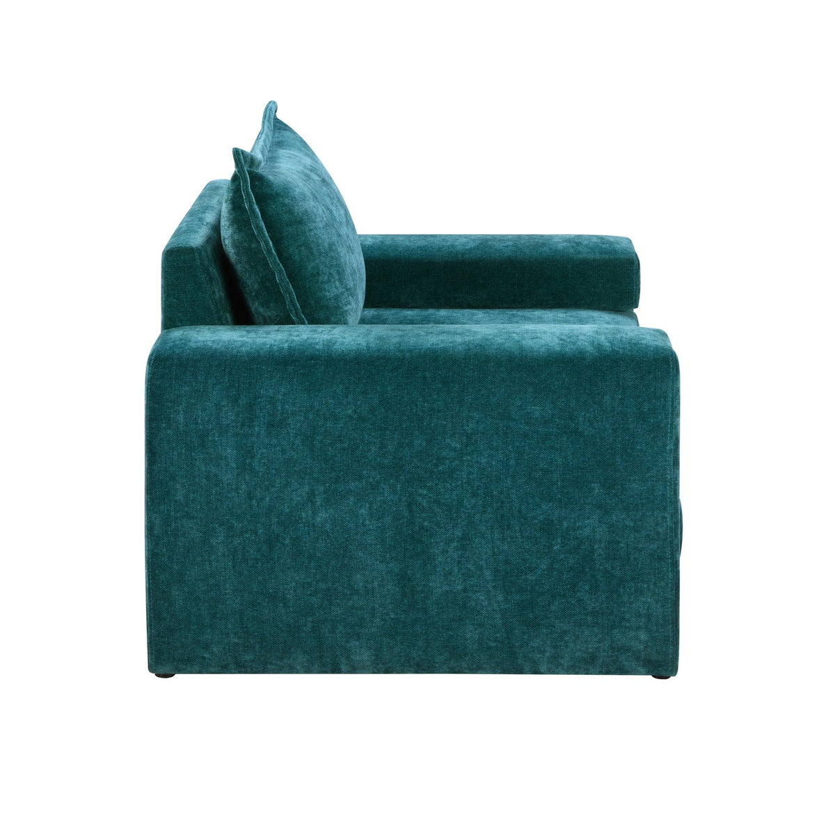 Oversized Green Chenille Accent Chair with Deep Seat & Plush Cushions