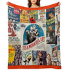 Classic Christmas Movies Retro Greeting Cards, Puzzle for Classic Movie Fans of 'It's A Wonderful Life,' White Christmas' And Multi-functional Throw Blanket