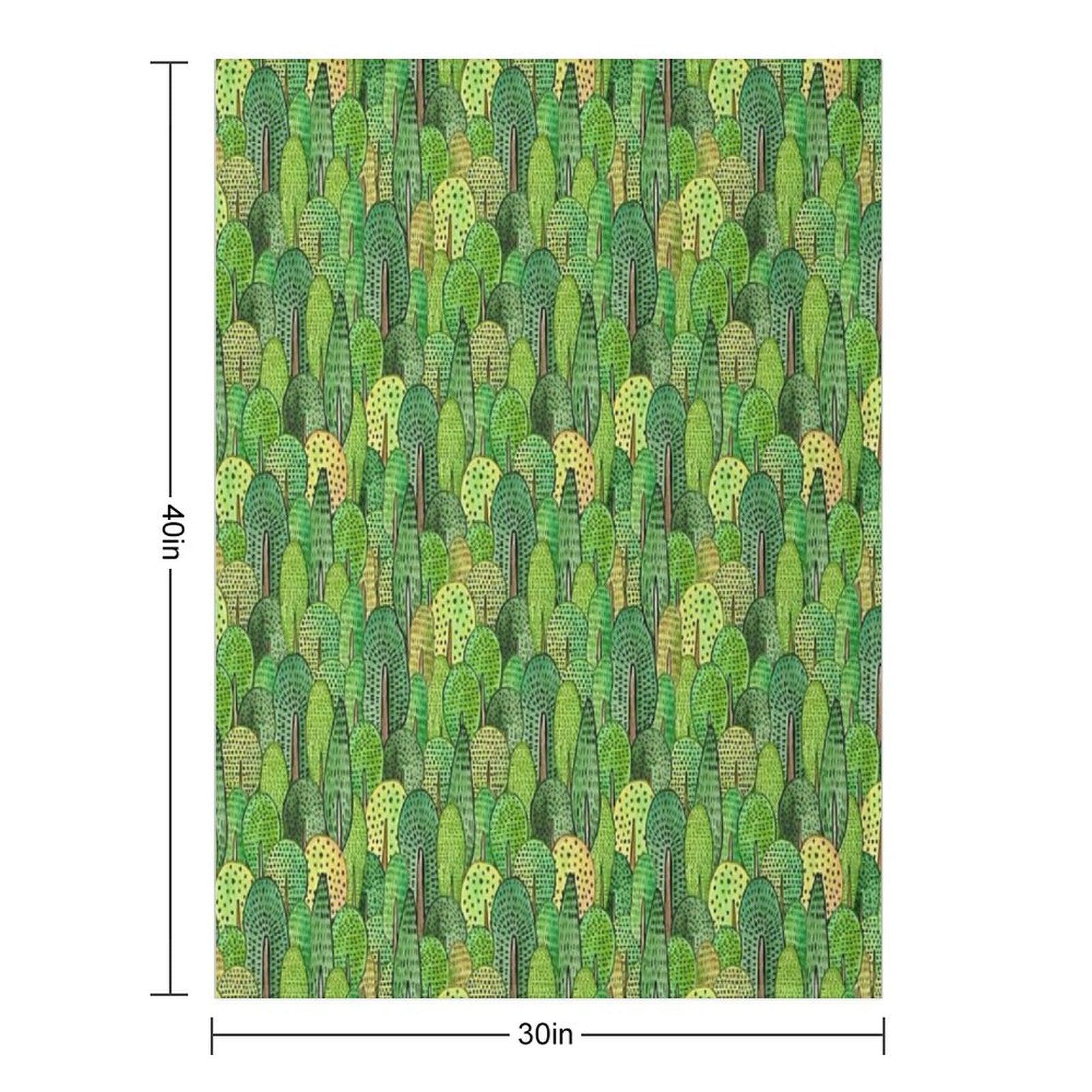 Watercolor Forest Throw Blanket