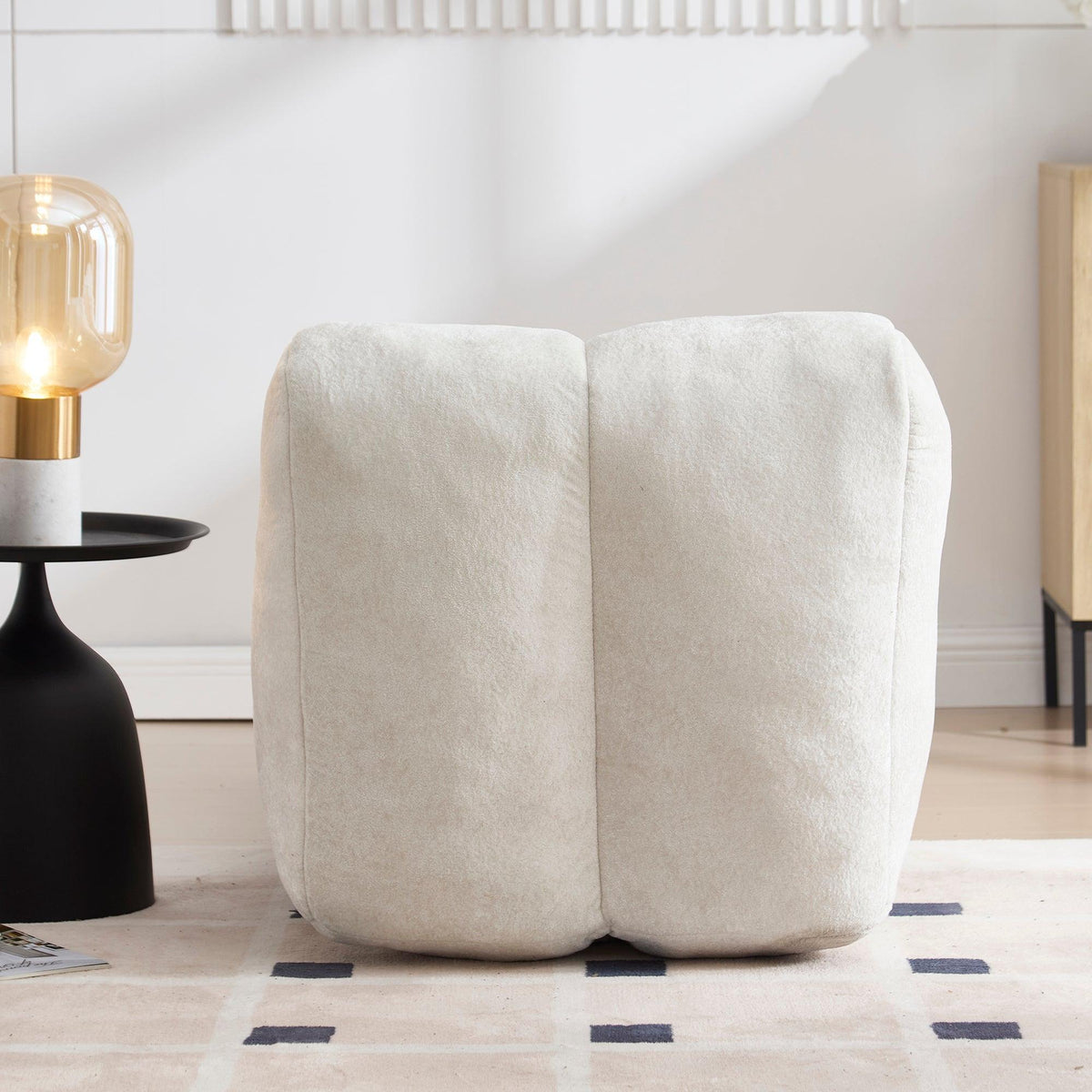 White Polyester Bean Bag Sofa‑Lounger