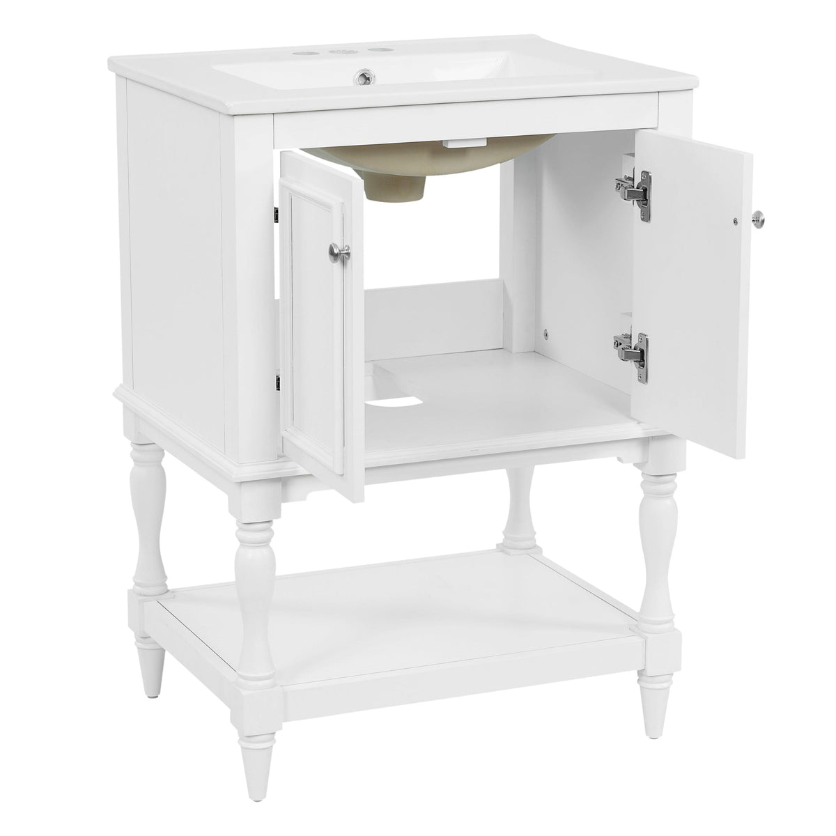24 Inch Modern Luxury Bathroom Vanity with Ceramic Sink