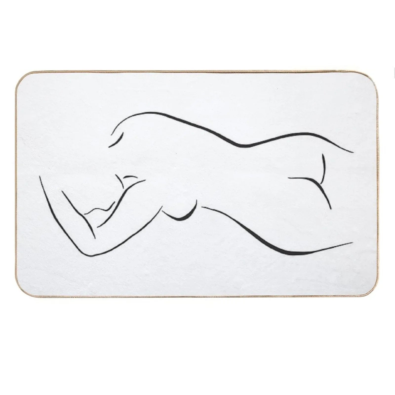 Minimal Female Body Line Art Bath Mat