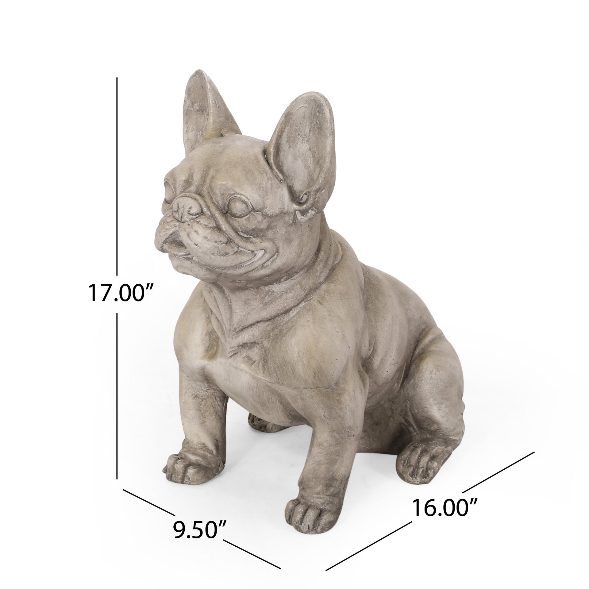 Dog Garden Sculpture, Outdoor French Bulldog Garden Statue