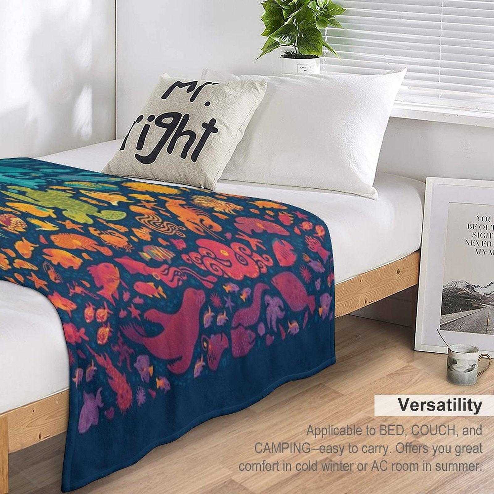 Aquatic Spectrum 2 Throw Blanket
