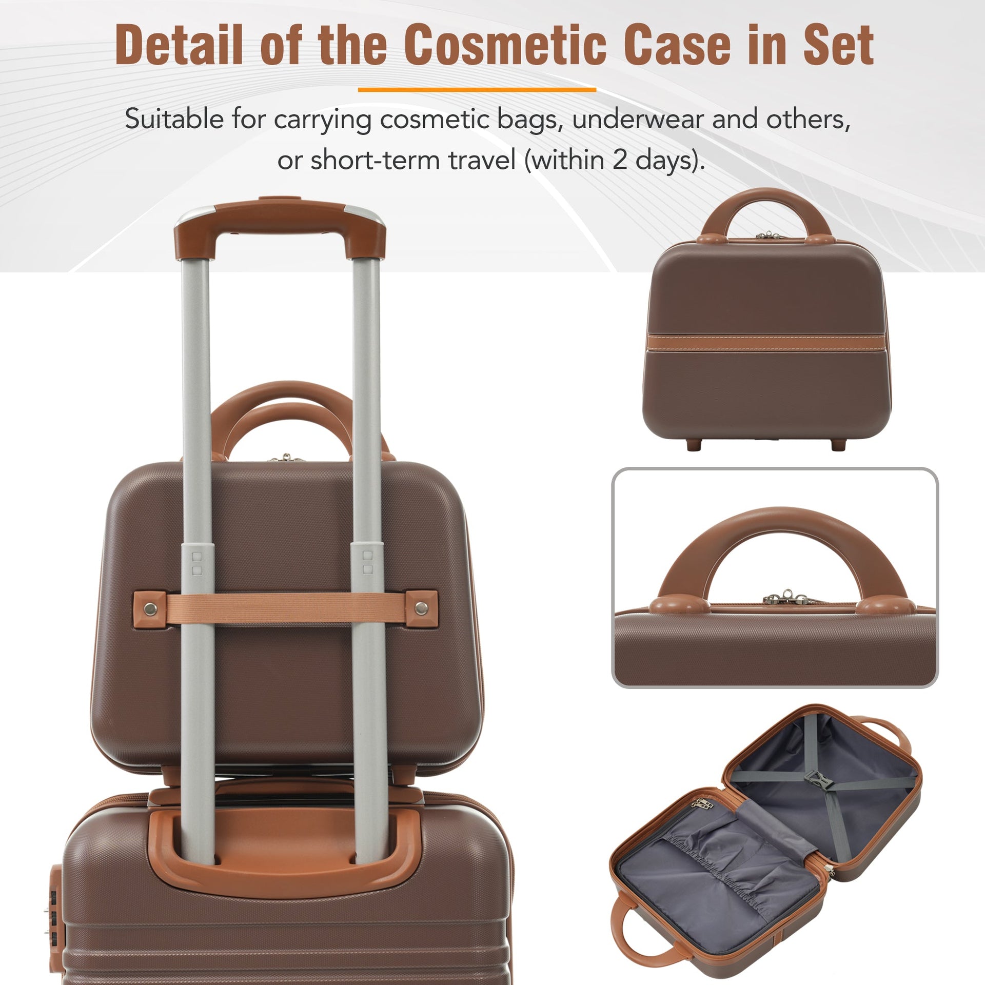 Hardshell Luggage Sets 4 Pieces 20'+24'+28' Luggages and Cosmetic Case Spinner Suitcase with TSA Lock Lightweight