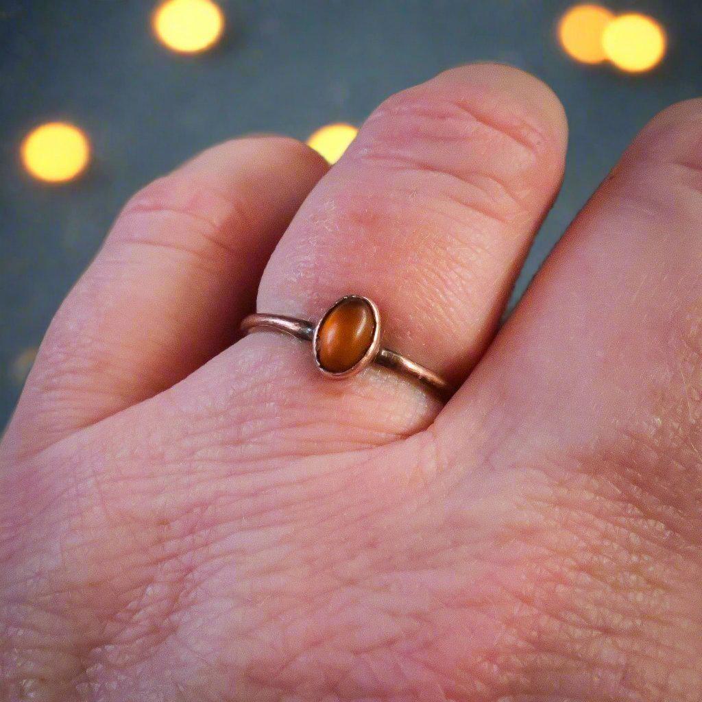 Copper Amber Ring - Warmth for the Heart and Spirit | By Blackbird & Sage
