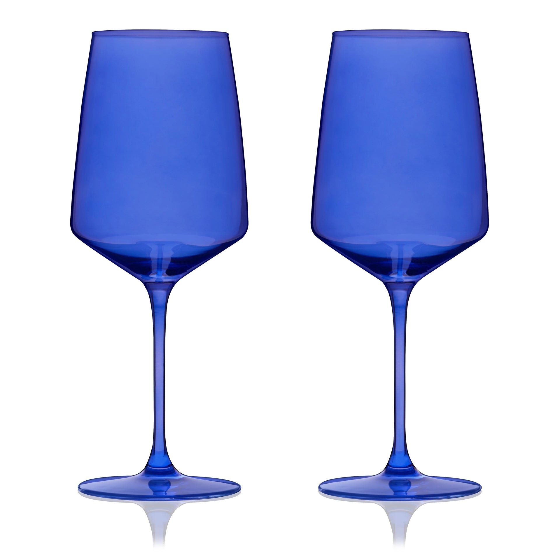 Reserve Nouveau Crystal Wine Glasses in Cobalt Set of 2