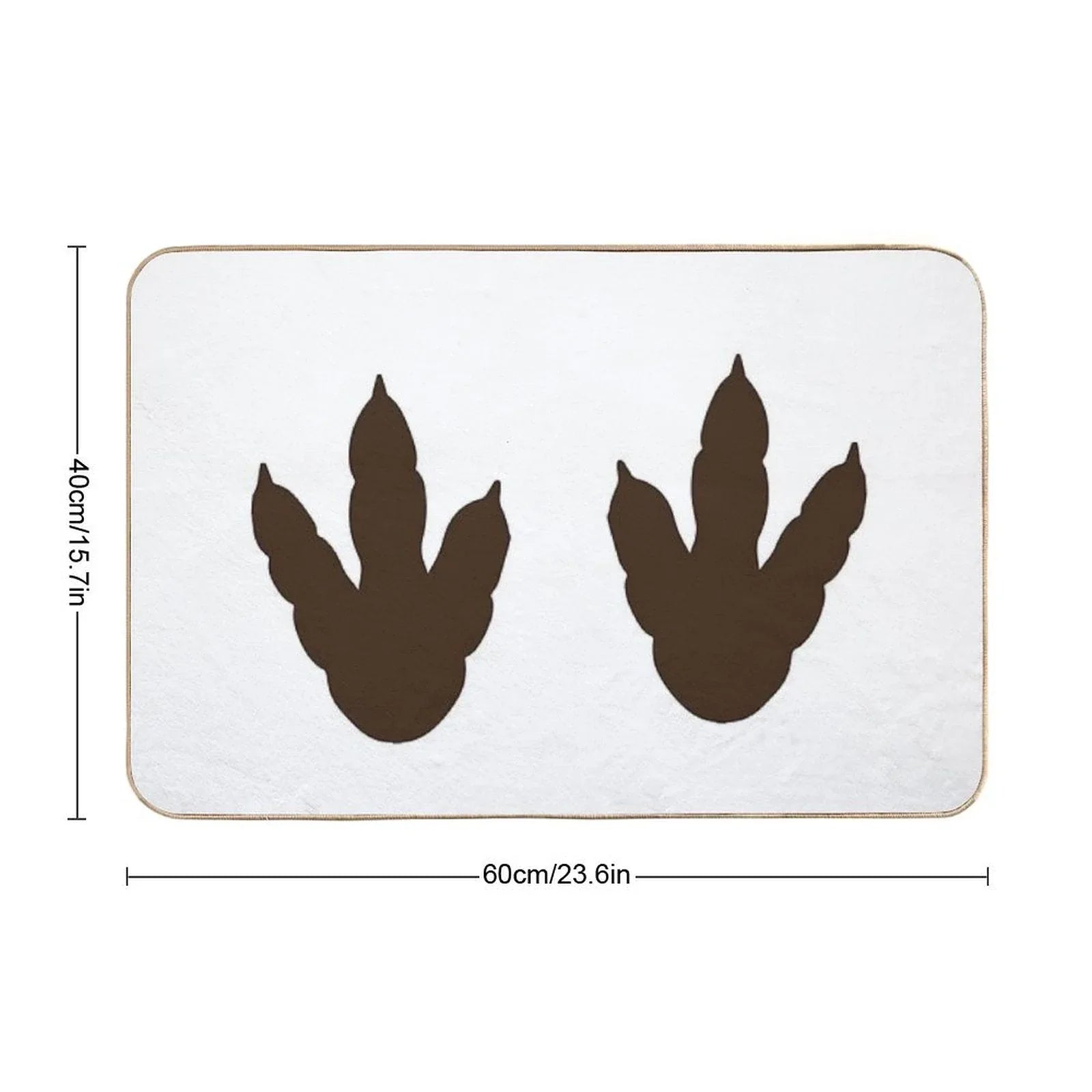 Dinosaur Feet  Dino Footprints  Brown Bath Mat