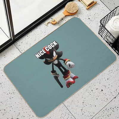 Edgehog with A Weapon  Repositionable Bath Mat