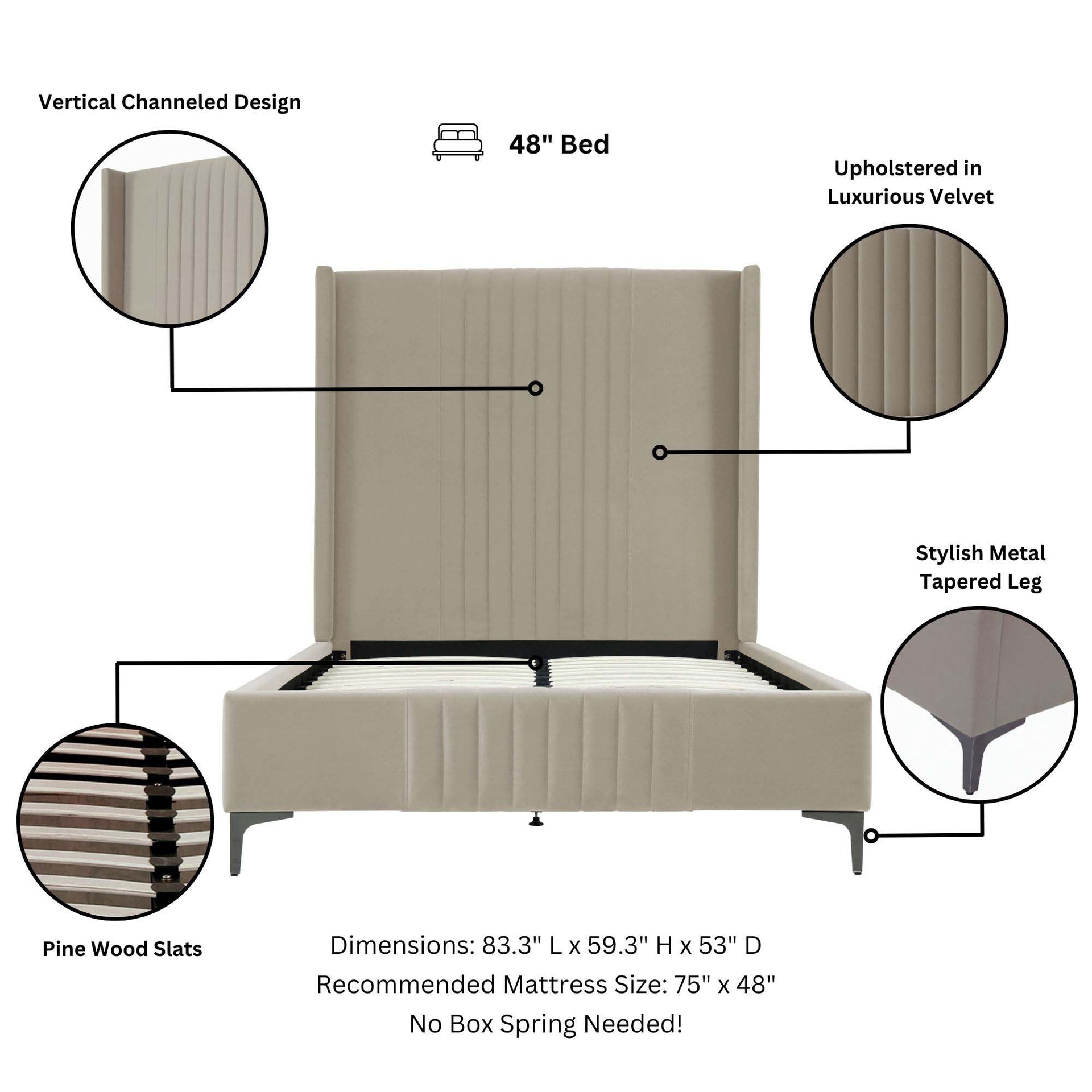Promenade Upholstered Velvet 48