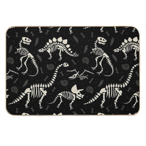 Dinosaur Fossils in Black Bath Mat