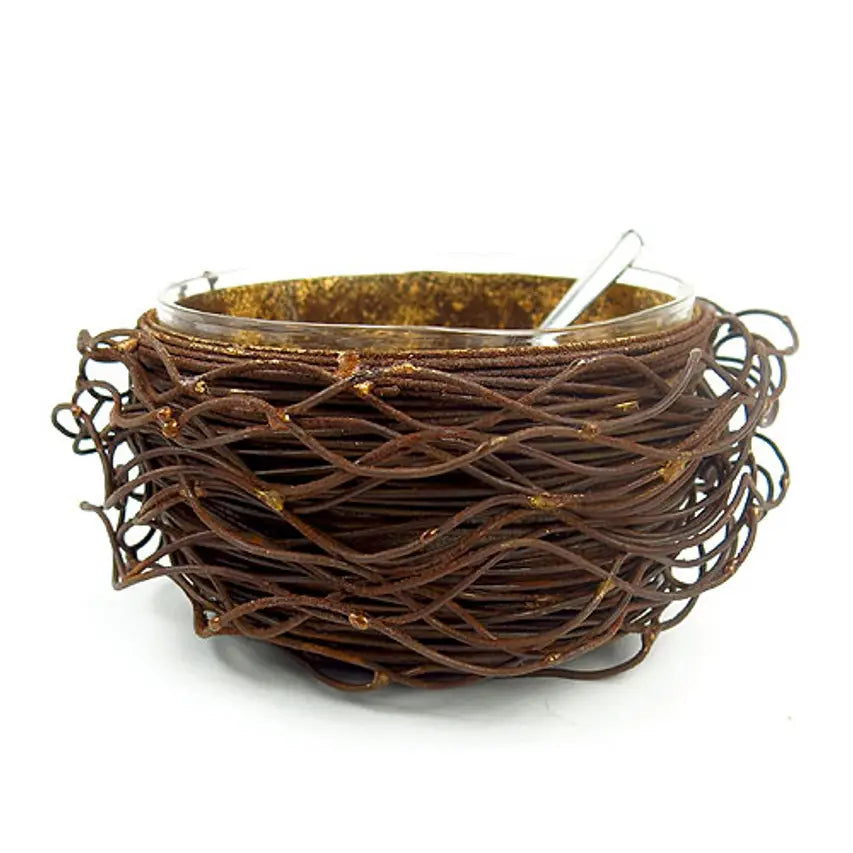 Gold Leafed Metal Birds Nest