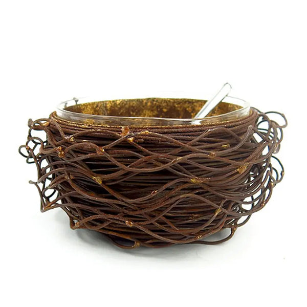 Gold Leafed Metal Birds Nest