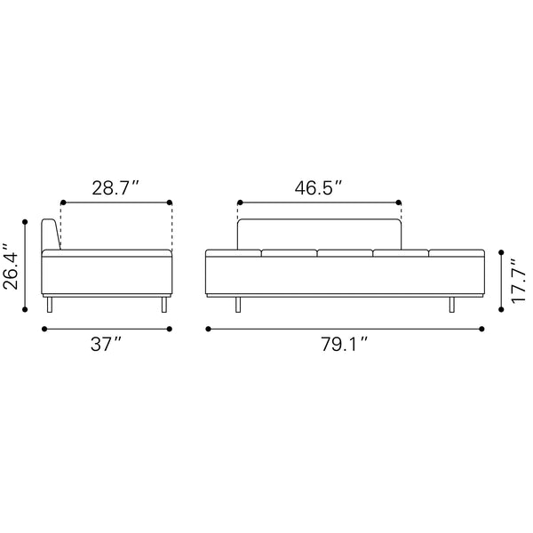 Confection Sofa Gray