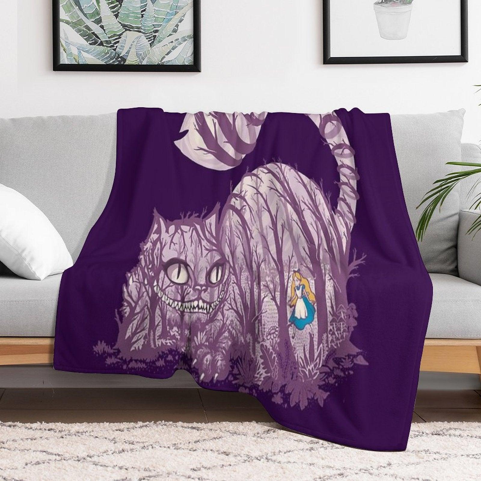 Inside Wonderland (cheshire Cat) Throw Blanket
