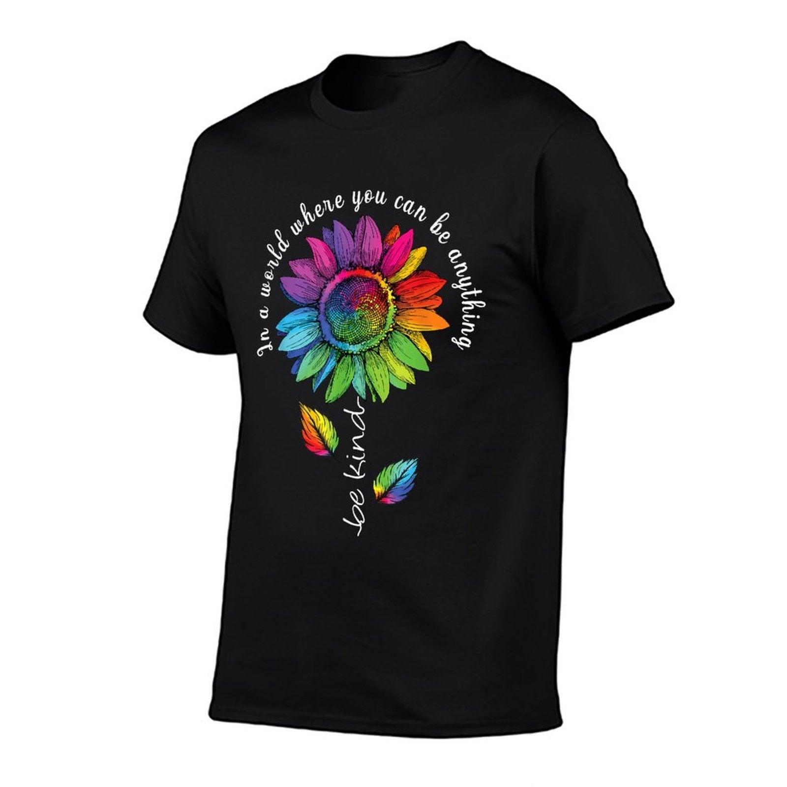 LGBTQ Rainbow Sunflower Be Kind Gay Love Pride Flower  Slim-fit Cut T-Shirt