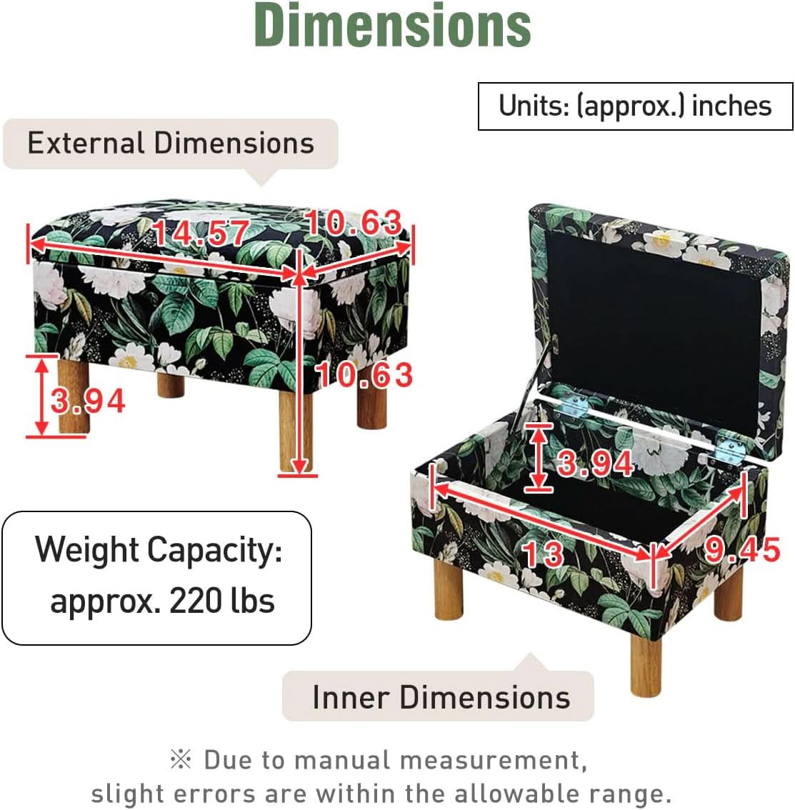 Multifunctional Storage Ottoman With Hidden Lid