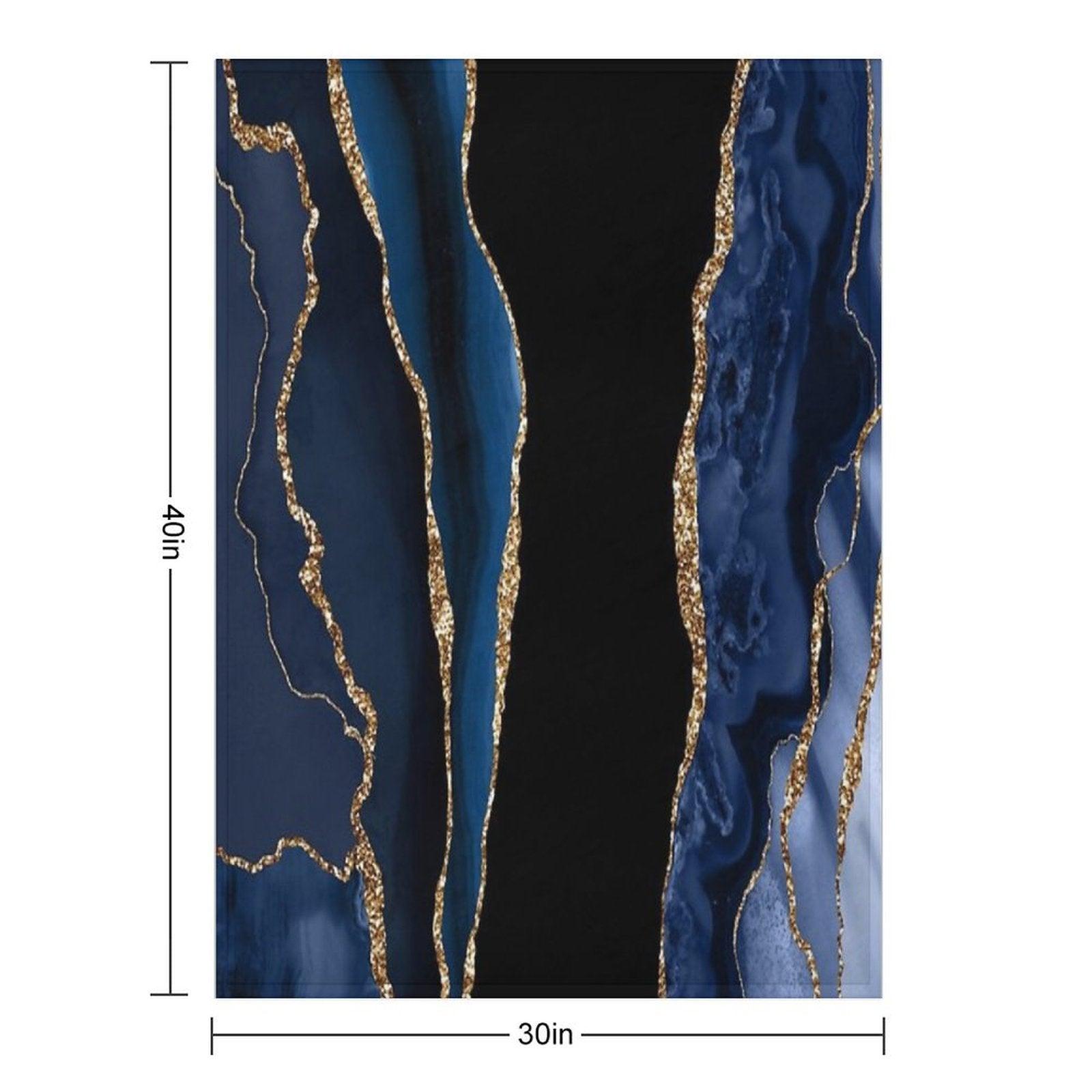 Abstract Blue And Gold Modern Geode Agate Design Throw Blanket