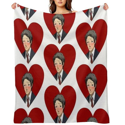Tohru Adachi Portrait (Blushing Heart) Throw Blanket