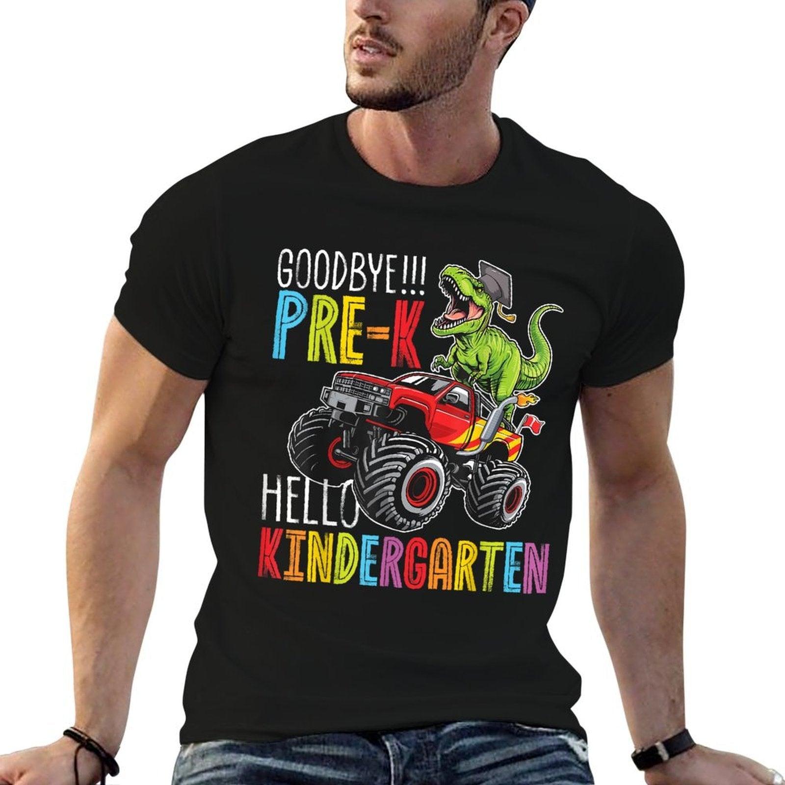 Pre-K Boys Last Day Of School Dinosaur T-Rex Monster Truck T-Shirt