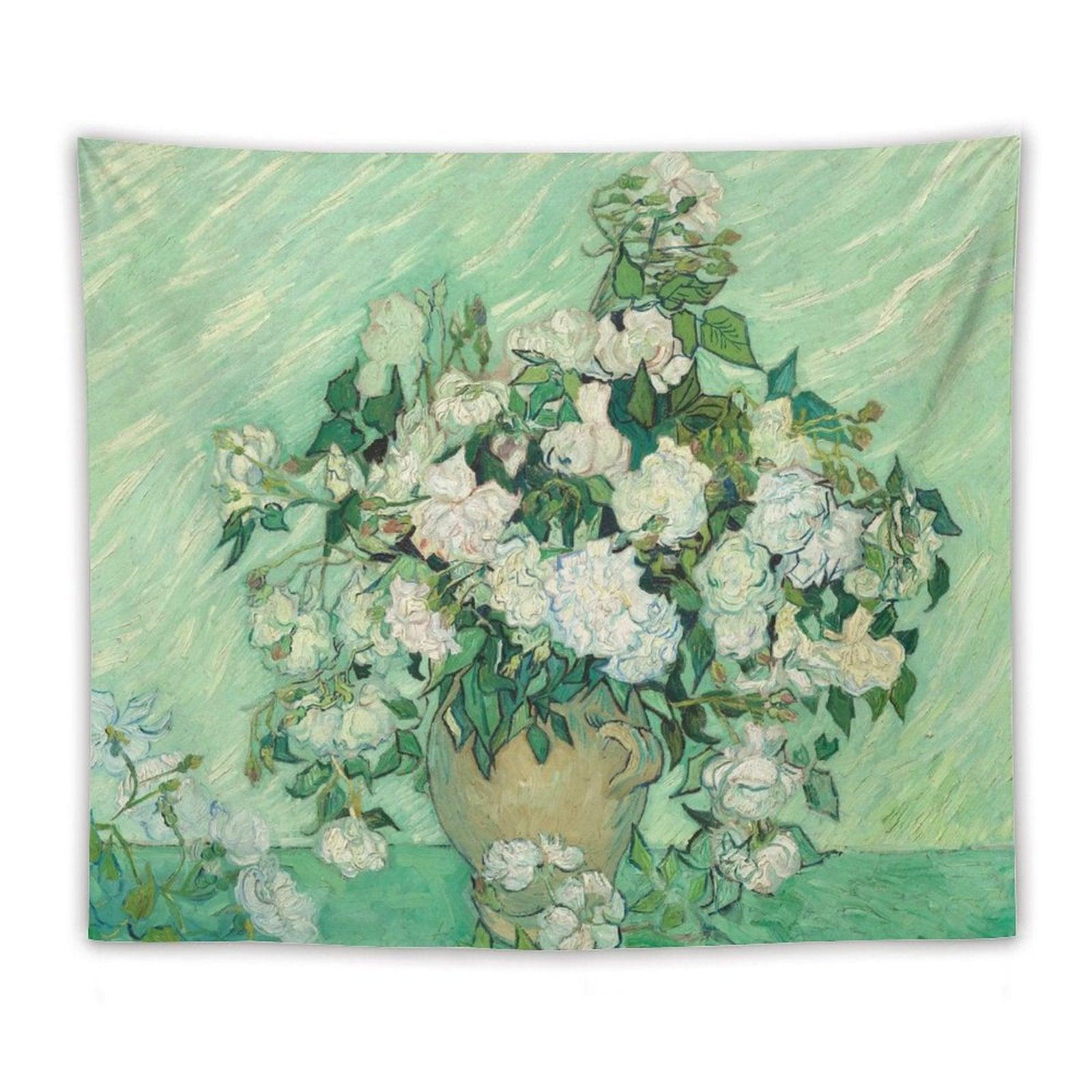 Van Gogh’s Vase with Pink Roses Tapestry