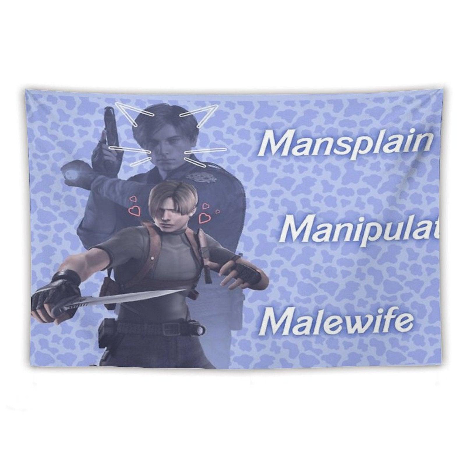 Mansplain, Manipulate, Malewife Leon (Cow) Tapestry