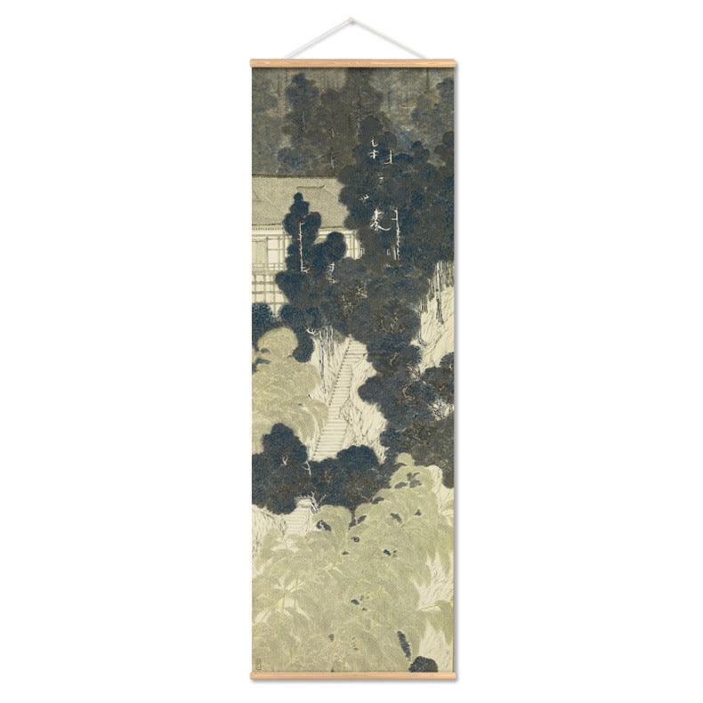 Antique Chinese Hand-Painted Landscape Scroll, Pine Tree