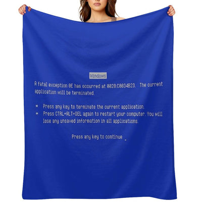 Blue Screen of Death (BSOD) Gift-ready Throw Blanket