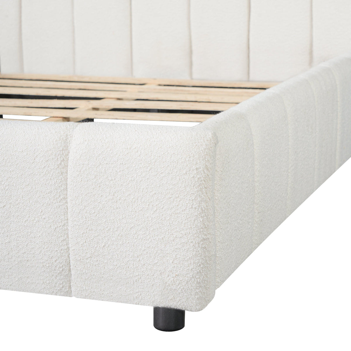 Queen Size Upholstered Bed Frame with Thick Fabric