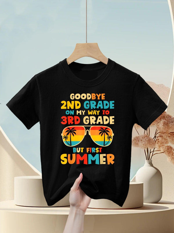 Goodbye 2nd Grade Graduation To 3rd Grade Hello Summer Kids Kids T-Shirt