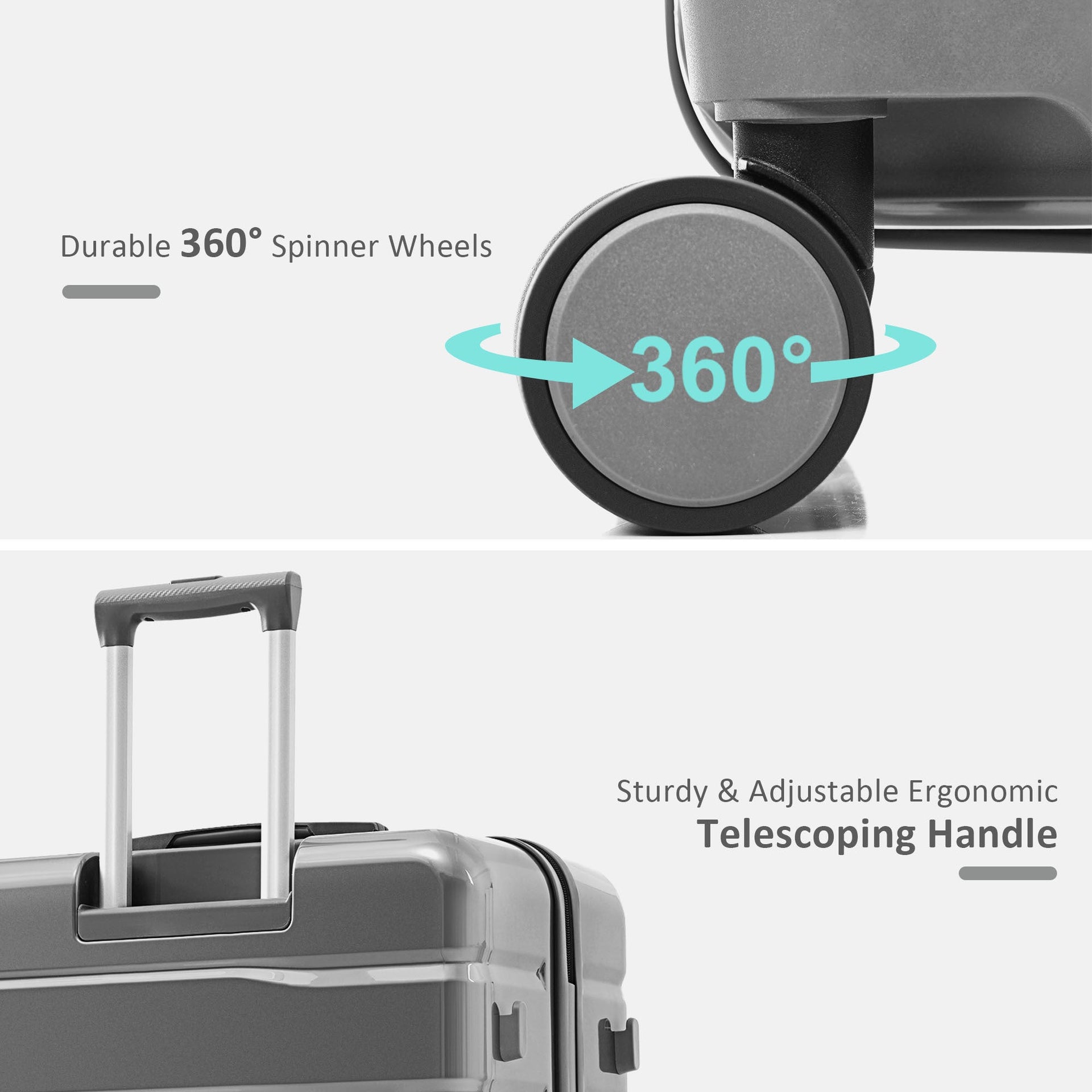5 Piece Luggage Set with Expandable Duffel Bag & Foldable Backpack – 20