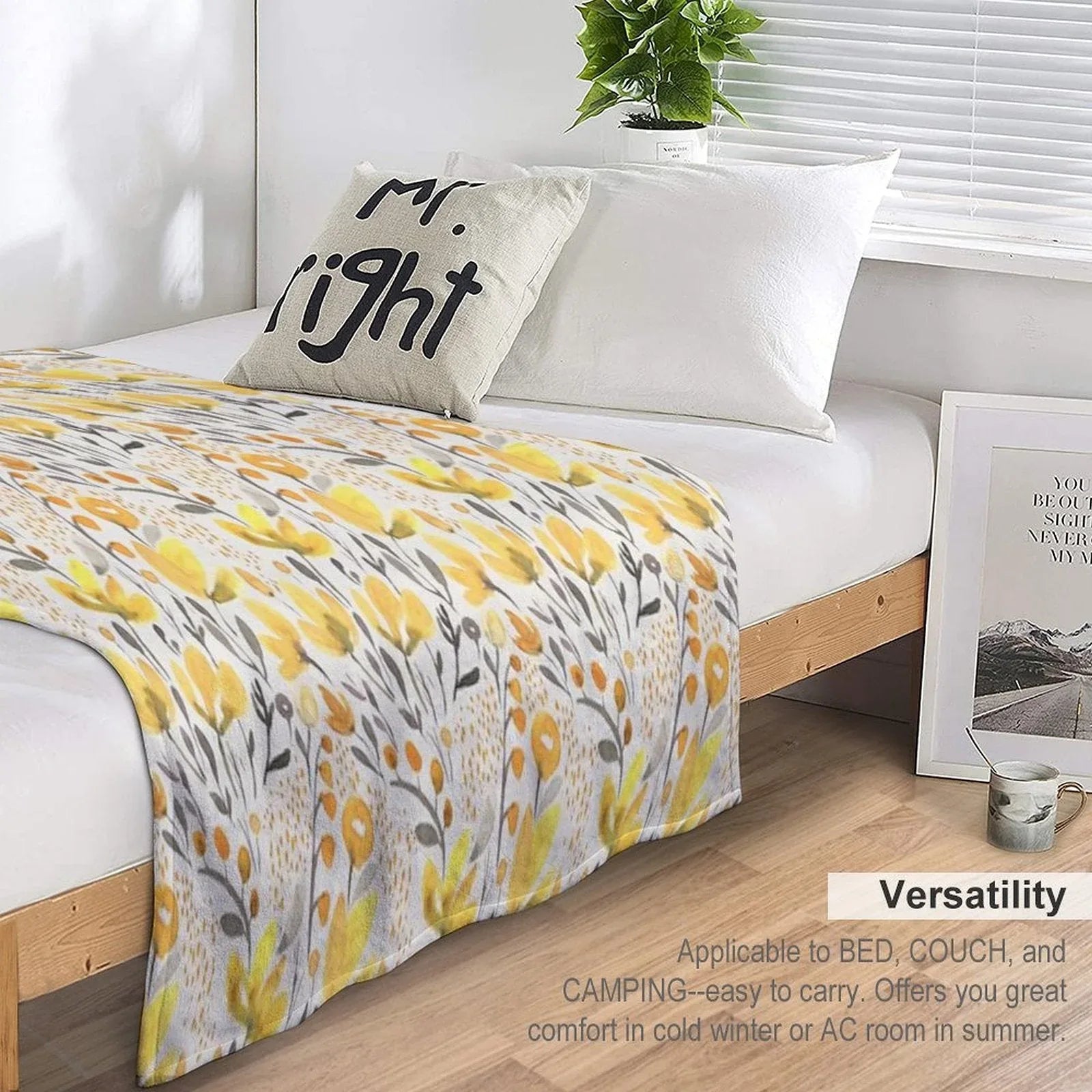 Yellow Field Throw Blanket